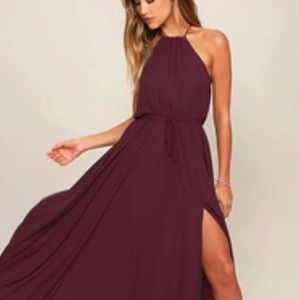 NWT Lulus Essence of Style Plum Purple Maxi Dress